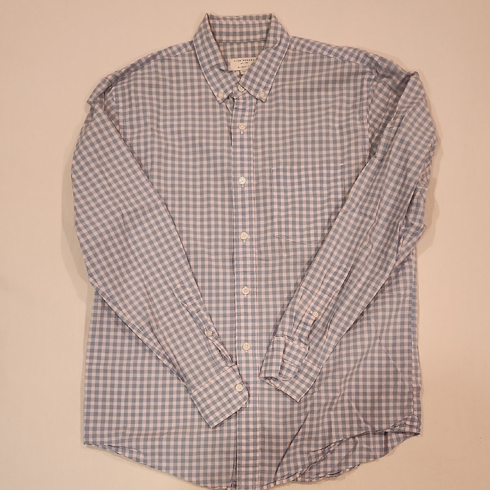 Club Monaco Blue & Pink Gingham Men's Shirt
